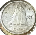 1941 Canada 10 Cents 80% Silver KM #34