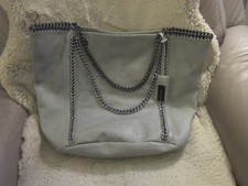 Hallhuber großer Shopper grau, Metallhenkel schwarz