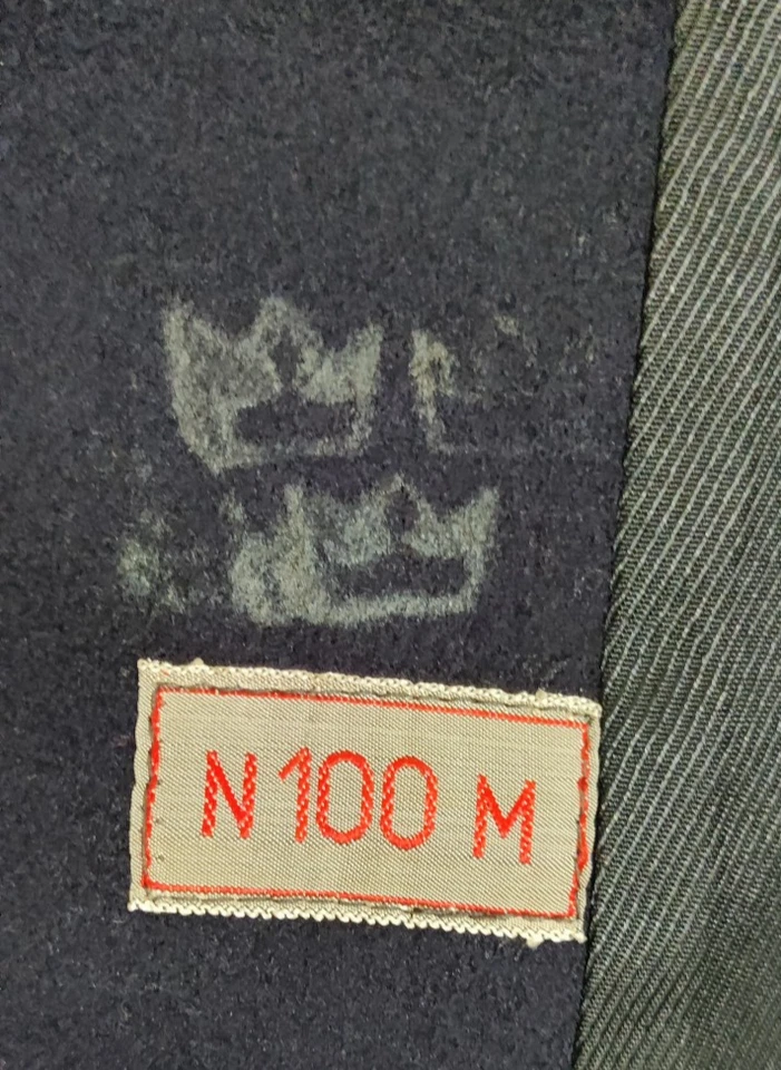 Vintage Swedish Navy Very Fine Wool Pea Coat WW2 Era Medium N100M - Image 4 of 4