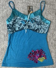 Vintage Y2K Roxy XS Sequin Camisole Tank Top NWT