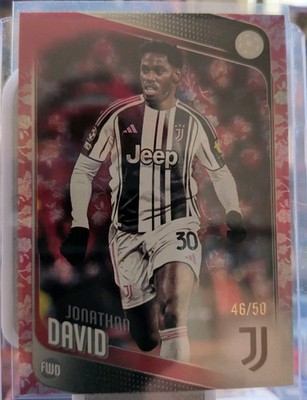 2025-26 Topps UEFA Jonathan David Red Rose Parallel #46/50 No.17 Soccer Cards 