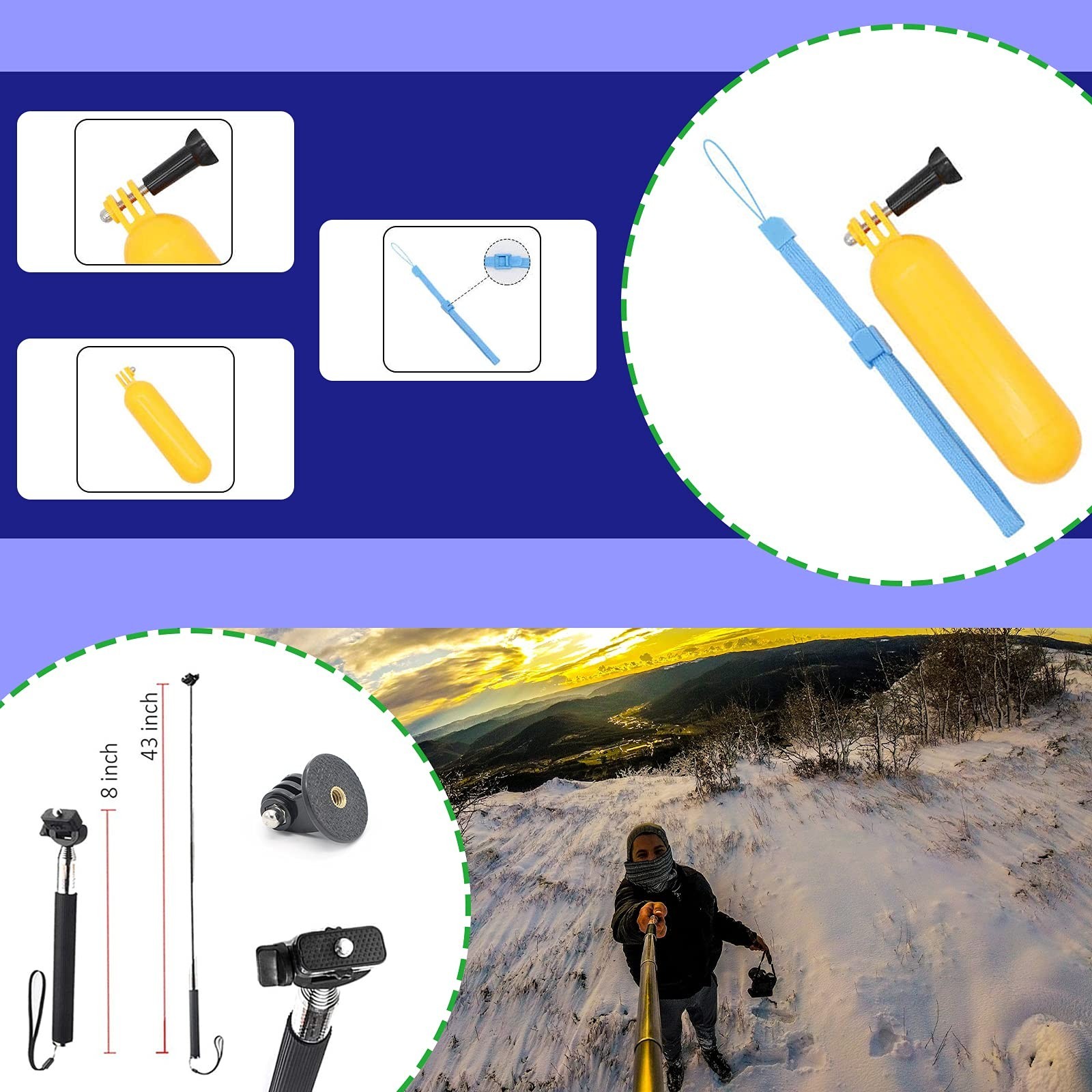 44 in 1 Action Camera Accessory Combo Kit,Compatible with Insta360 One X4,X3,X2，