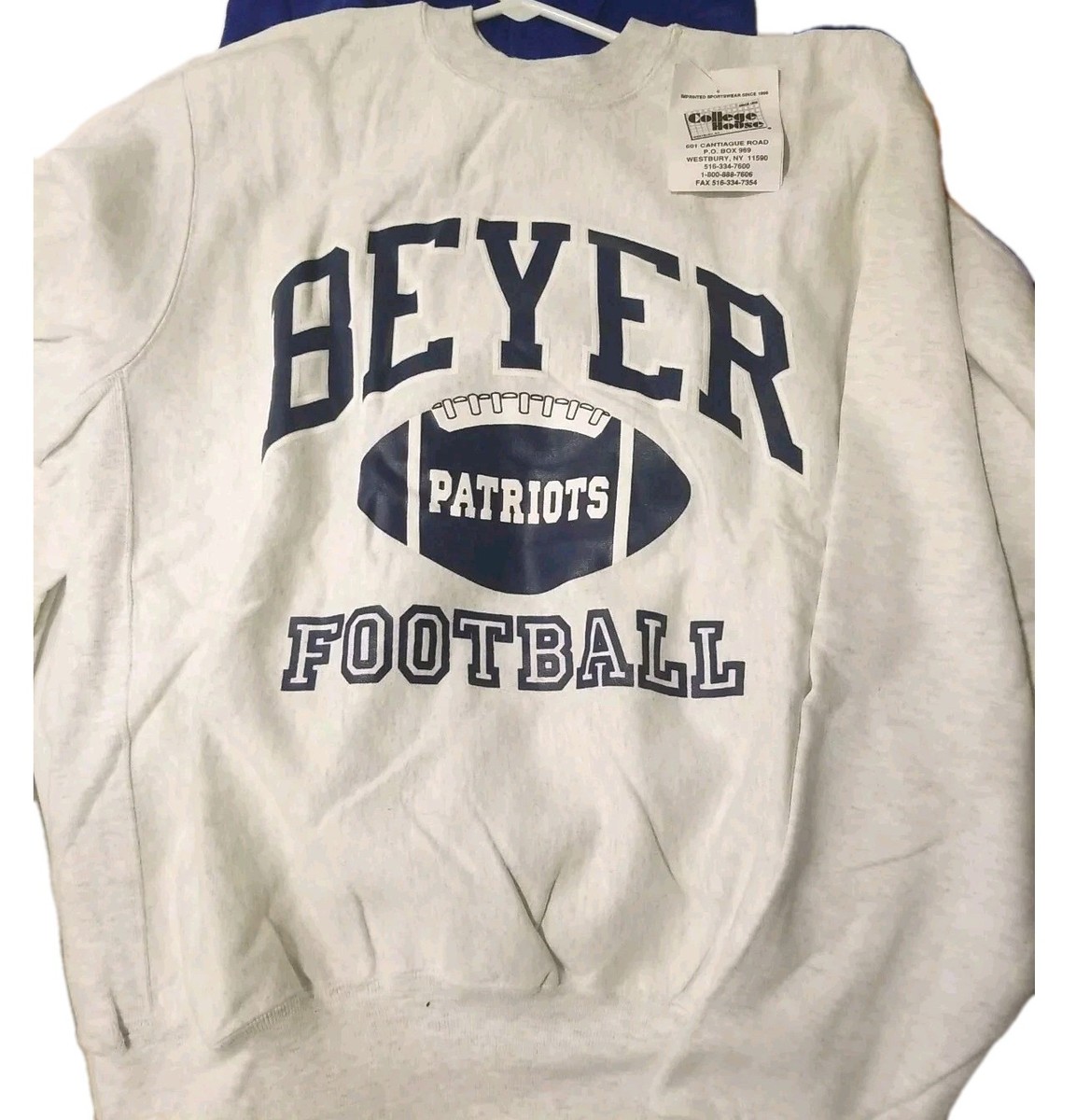 Beyer Patriots Football Sweatshirt Mens Large New With Tags