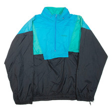 REEBOK Mens Track Jacket Black Nylon M