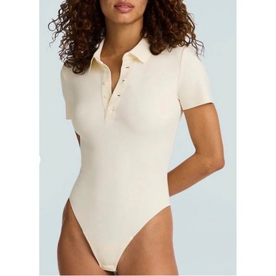 NWT Commando Neoprene Polo Bodysuit Pale Yellow Size S