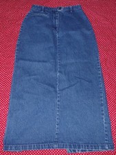 VTG MOUNTAIN LAKE WOMENS SIZE 8 HIGH WAIST BLUE JEAN SKIRT MAXI DENIM MODEST