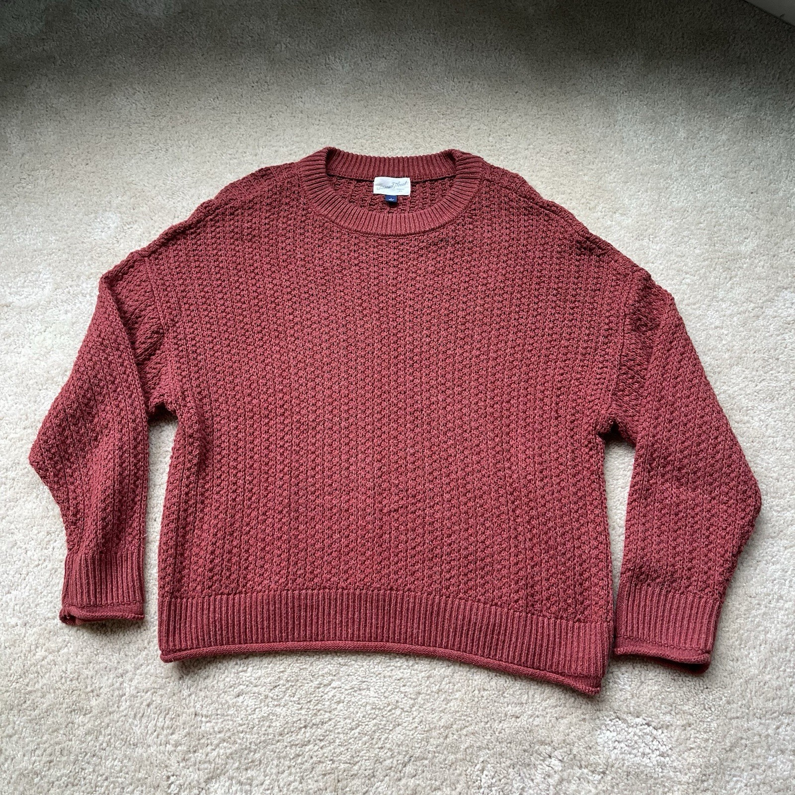 Universal Thread Women's Rust Red Knit Crewneck P… - image 1