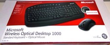 Microsoft Wireless Optical Desktop 1000 Keyboard Mouse Combo Spill Resistant NEW