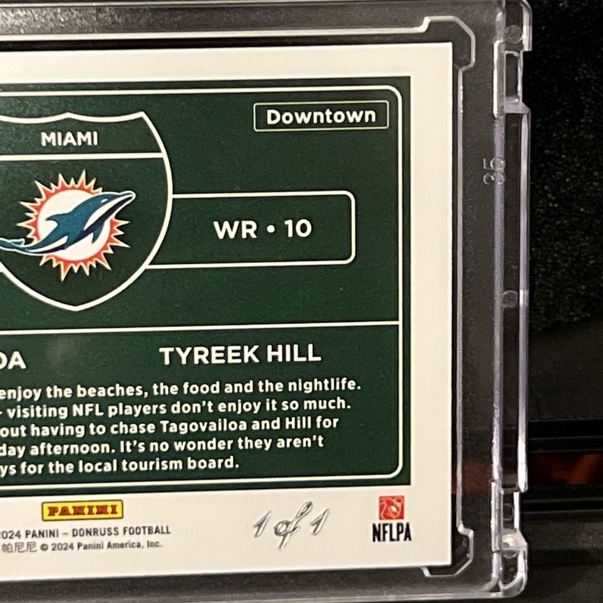 2024 Panini Donruss Dual Downtown Tua Tagovailoa, Tyreek Hill. 1/1