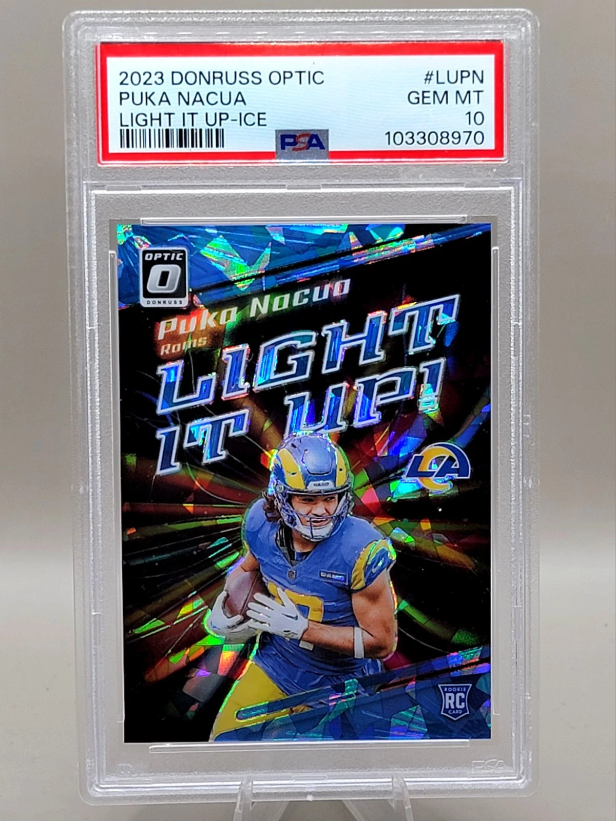 Puka Nacua Panini Donruss Optic Light It Up #LUPN Ice