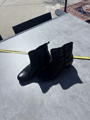 Atrai Black Leather Slip-On Womens Leather Sz 9.5 Bootie
