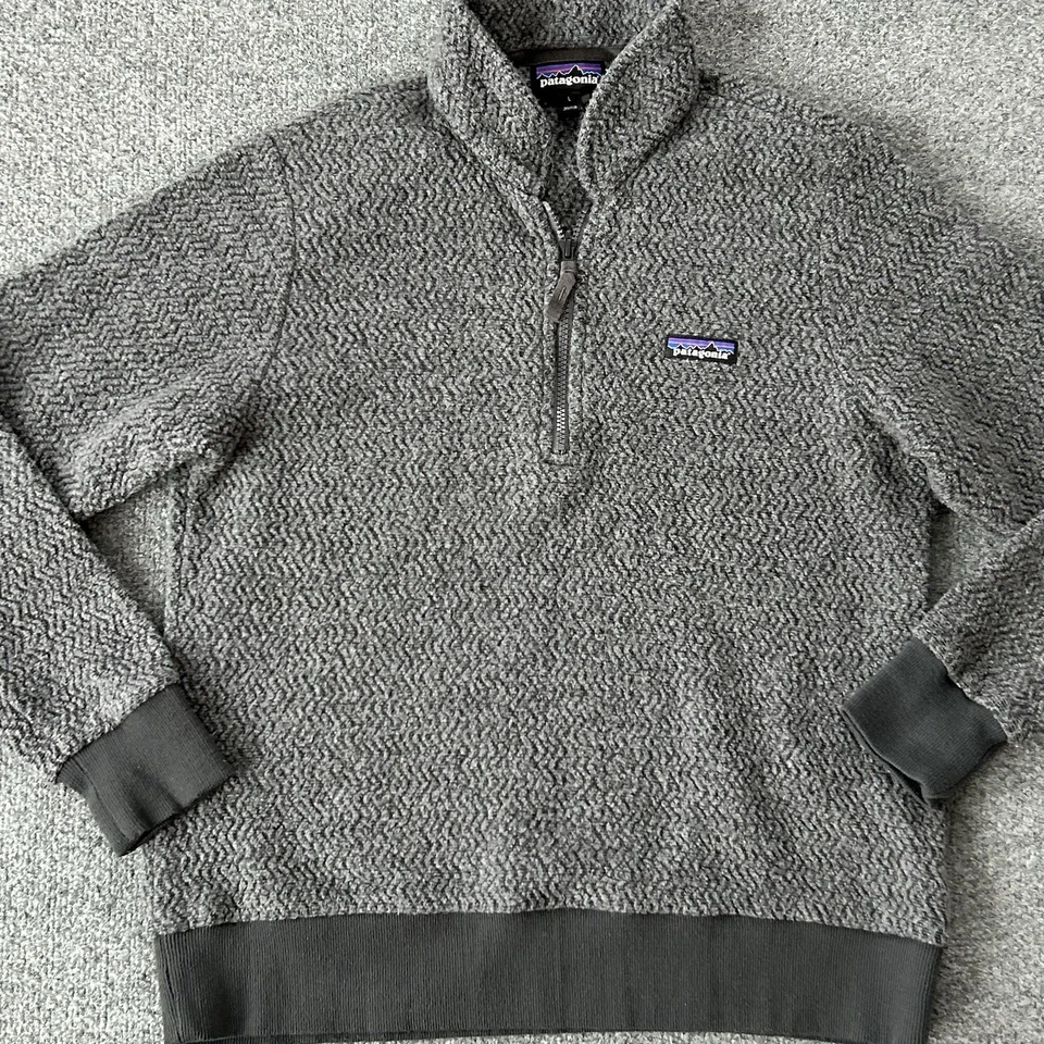 Куртка женская Patagonia средняя кованая серая шерстяная флисовая на молнии - Изображение 4 из 4
