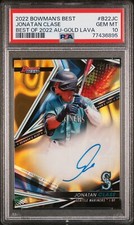 2022 JONATAN CLASE BOWMANS BEST GOLD LAVA AUTO AUTOGRAPH /75 PSA 10 GEM