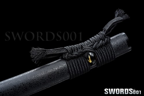Handmade Cool Black Blade Japanese Samurai Sword Carbon Steel Warrior Katana - Picture 9 of 12