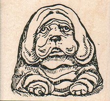Sad Dog BloodHound 2 1/4 x 2" Rubber Stamp, Dog Stamp, Dog Lover Stamp