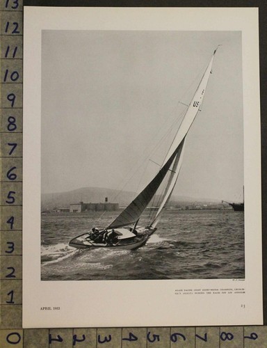 1933 ANGELITA CHURCHILL SECHS METER YACHT OLYMPISCHE BOOTSEINSATZ FOTODRUCK 30109