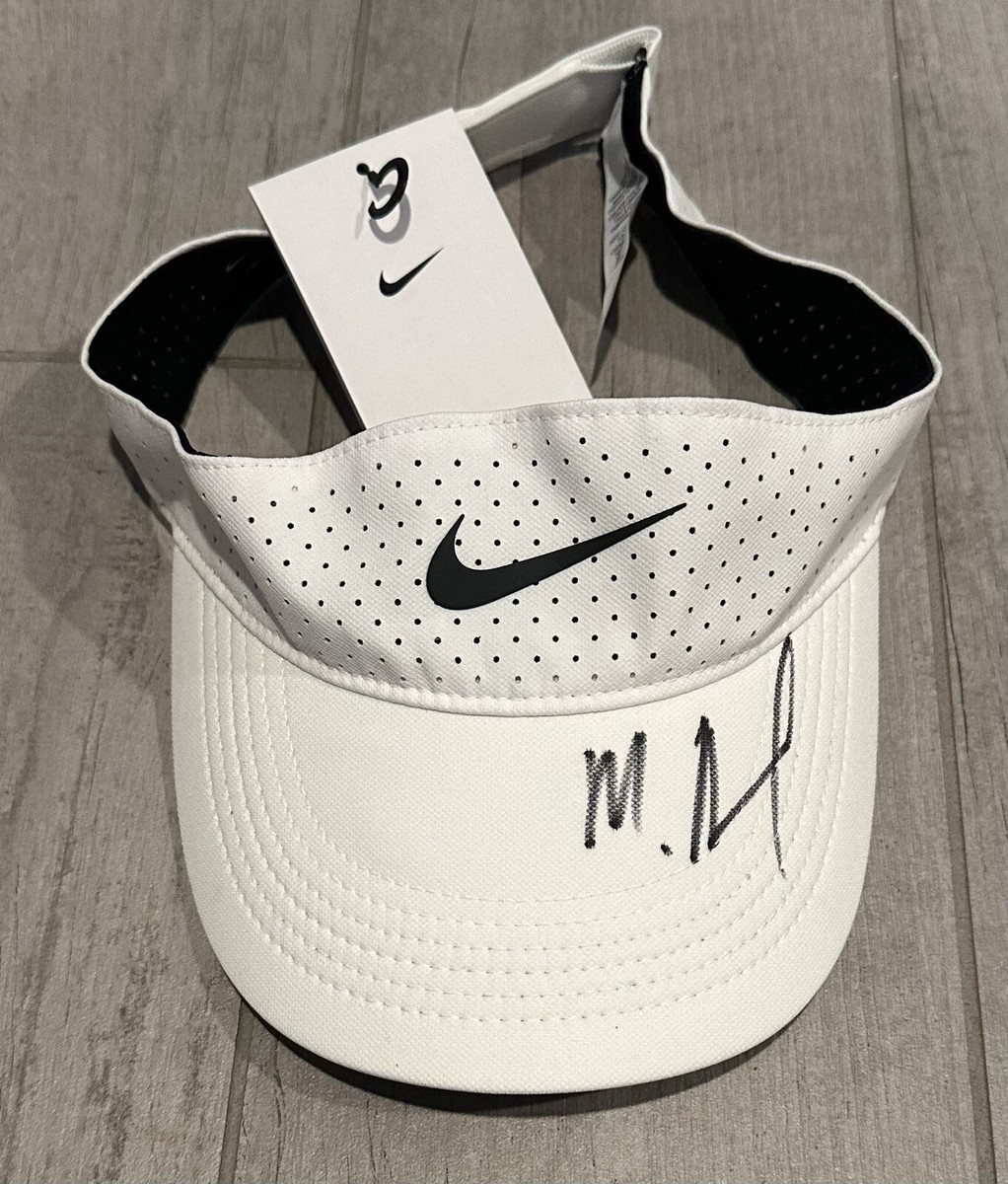 Mirra Andreeva Signed Autographed Tennis Nike White Visor With