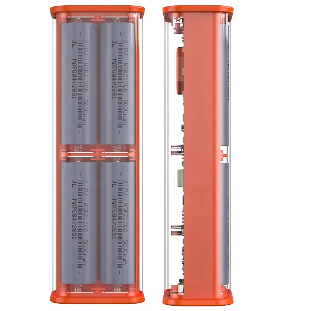 21700 DIY Power Bank Case Kit with Fast Charging 4 Slots No Batteries Included