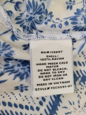 NEW! Collective concepts Women's SZ/S Elastic Waist Floral Blue