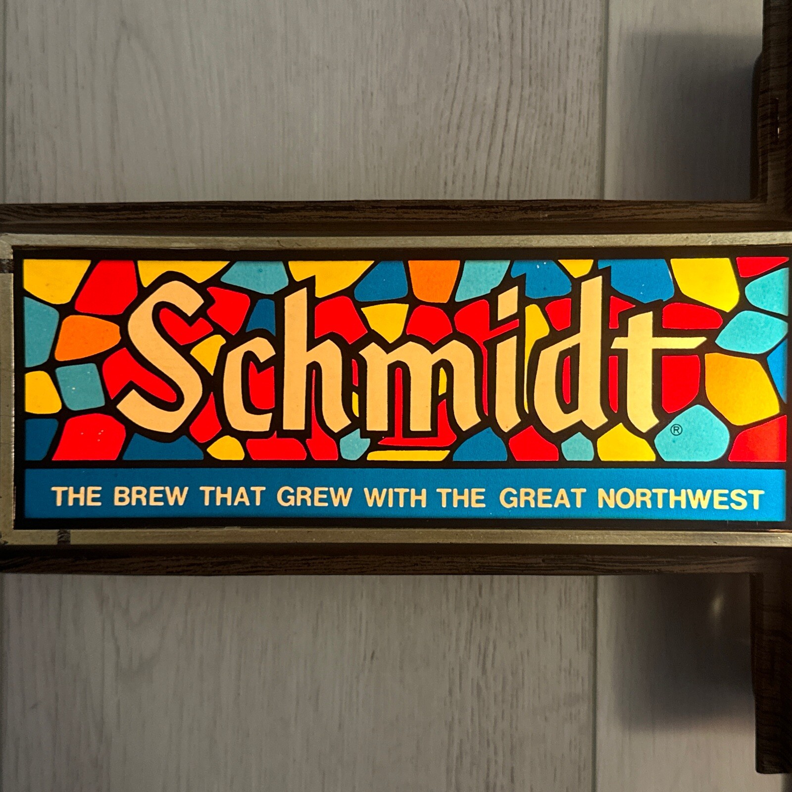 VIntage Working 1977 Schmidt Beer Bubbler Sign Light Double Sided G