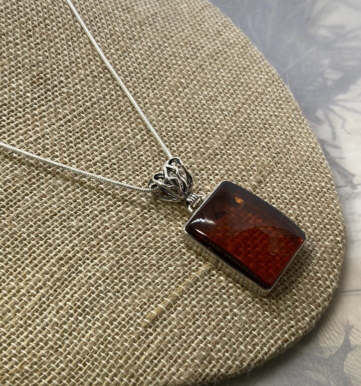 Handmade HONEY AMBER Rectangular 925 Sterling Sil… - image 7