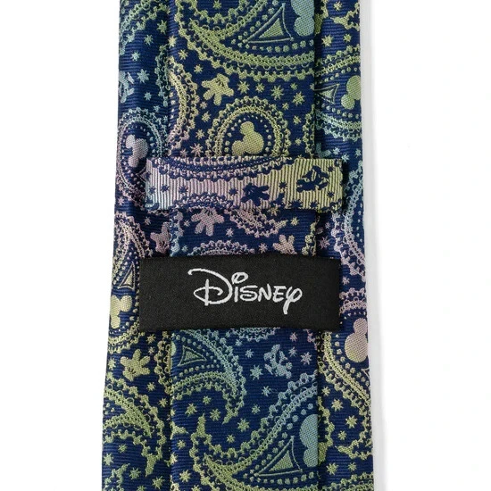 Corbata para hombre Disney Mickey Mouse silueta cachemira iridiscente azul marino Foto 4 de 4