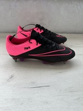 Nike Mercurial Vapor X Black Pink Leather Football Cleats Boots US9.5