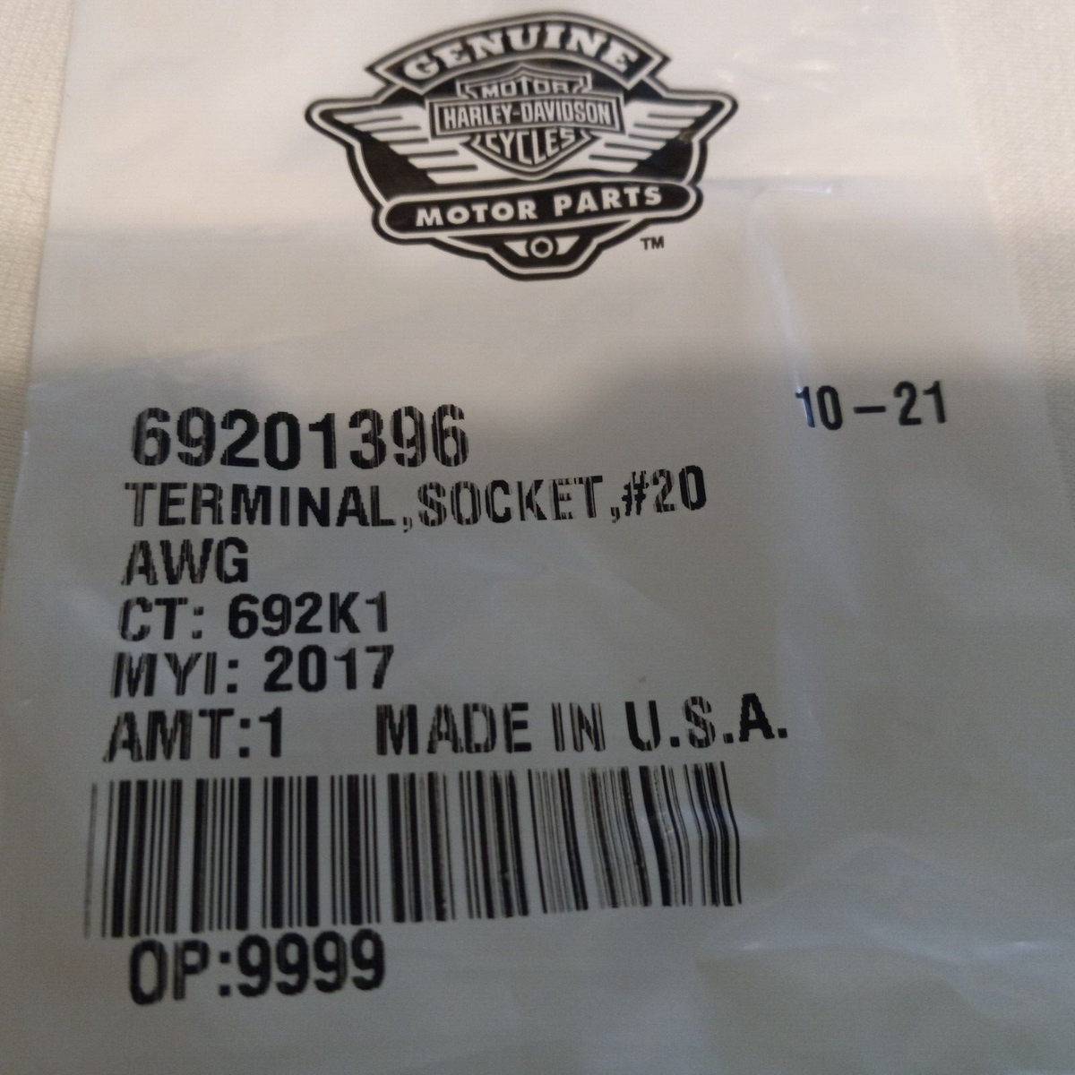 Genuine Harley-Davidson Socket Terminal #20 AWG OEM P/N 69201396