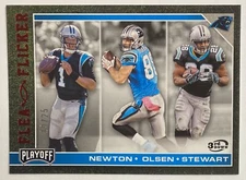 2017 Playoff 3rd Down #/25 Flea Flicker Cam Newton Greg Olsen Stewart PANTHERS