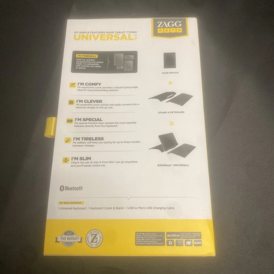 ZAGGkeys Case Universal Wireless Keyboard for iPad SamSung Smartphones Tablets  - Image 2 of 4