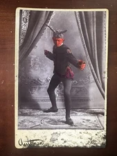 Unusual 1890s Photo RED DEVIL Halloween or TAROT Trinidad Colorado Photographer