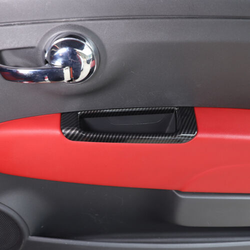 Carbon Optik Tür Rückspiegel-Einstellrahmen Passend für Abarth 500 595 FIat 500 - Picture 3 of 12