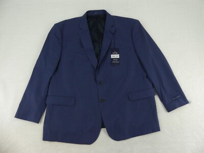 Stafford Suit Jacket Mens 54 Reg Mid Blue Smart Tech Wool Stretch