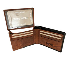 Genuine Leather Minimalist Bifold Wallets For Men RFID Blocking Slim Mens Wallet