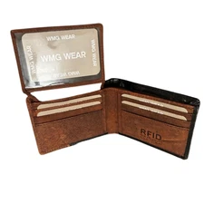 Genuine Leather Minimalist Bifold Wallets For Men RFID Blocking Slim Mens Wallet