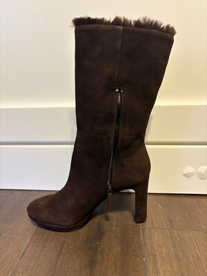 Calvin Klein Women's Pebbles Mid Calf Boot Color Coffee Bean Size 7.5 M