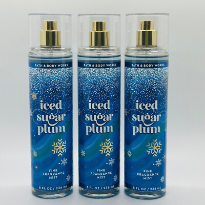 Bath & Body Works Iced Sugar Plum Fine Fragrance Mist Set of 3