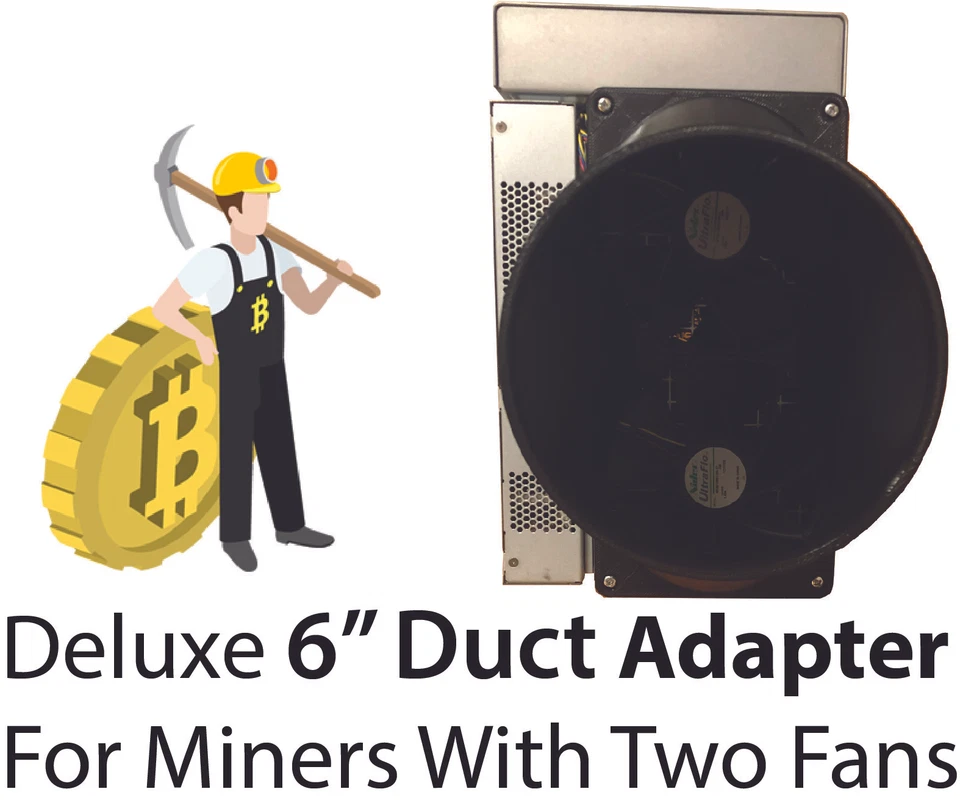 Four (4) AntMiner Shrouds to 6 Inch duct Two Fan models S19j Pro DR5 S19 more - Image 4 of 4