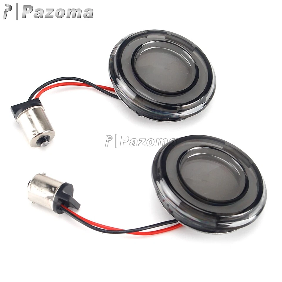 2x 1156 LED intermitente de luz de señal de giro con lente de humo para Harley Electra Road Glide Foto 4 de 4