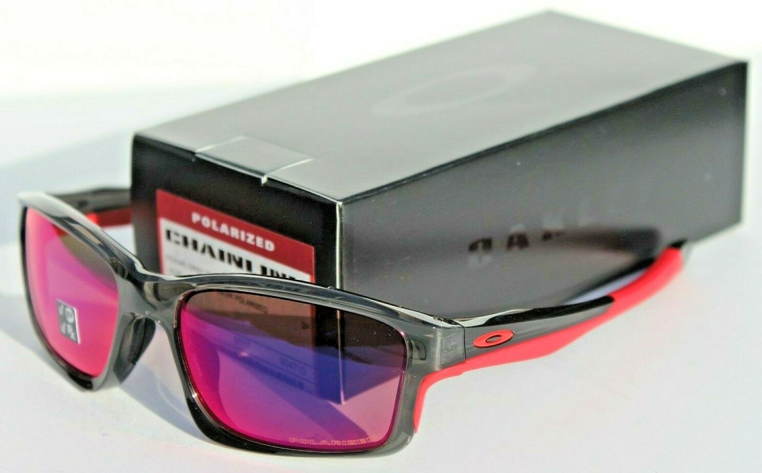 OAKLEY Chainlink POLARIZED Sunglasses Grey Smoke/OO Red Iridium NEW  OO9247-10 – Biblioteca Nacional de Angola
