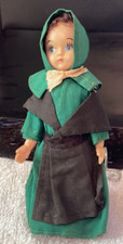 Antique Vintage Dutch Girl Doll 5.5 Brown Hair Blue Eyes Celluloid Face Nice