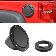Metal Gas Tank Cap Cover Fuel Door for Jeep Wrangler JK 2/4 Door 2007-2018
