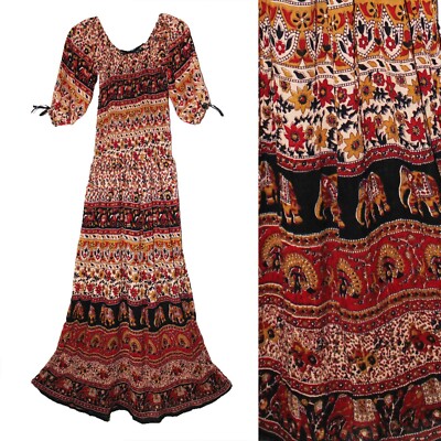 One Size For S To L Indian Dress For Women Vestir Retro Gypsy Hippie Ethnic Boho