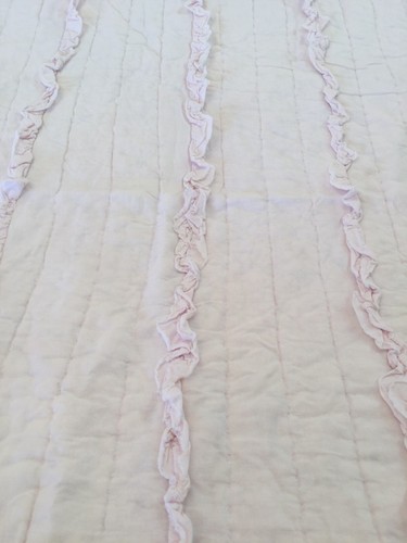 Simply Shabby Chic PINK Raw Edge KING QUILT Ruffles QUILT ONLY - Picture 2 of 9
