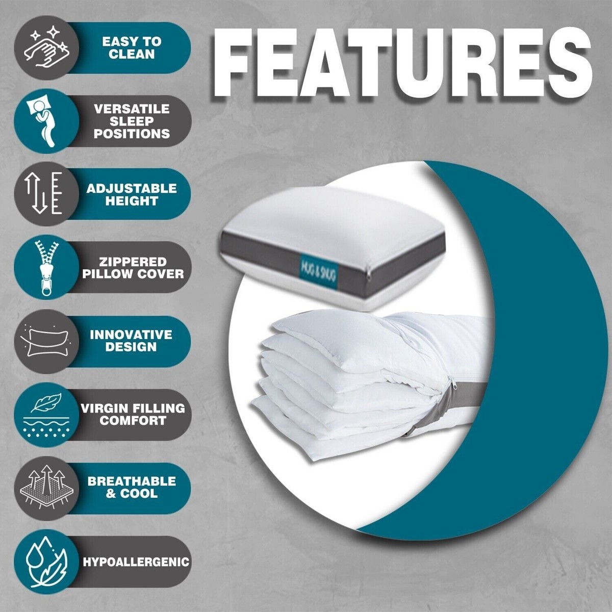 Luxury Hotel Quality Adjustable Layer Pancake Pillow Microfibre