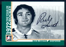 ITG 1972 THE YEAR IN HOCKEY Rick Smith signed AUTOGRAPH California Seals Bruins