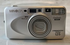 Minolta Freedom Zoom 125 35mm Point  Shoot Film Camera door needs repair 