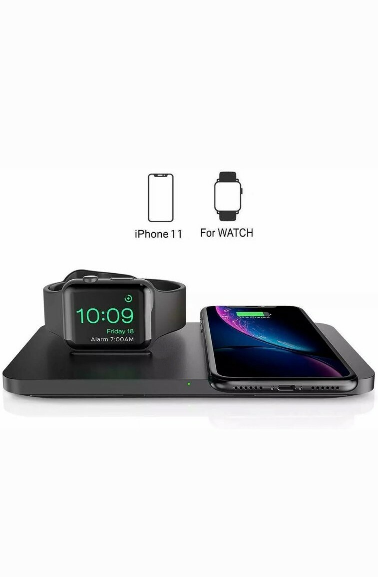 Wireless Charger, Seneo 2 in 1 Dual Wireless Charging Pad with iWatch Stand-image