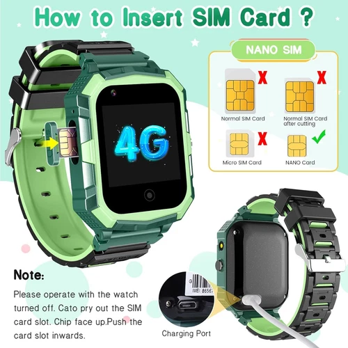 Kids 4G Smart Watchs Camera GSM Tracker SOS LBS Call Phone Game Watches Boy Girl - Bild 61 von 78