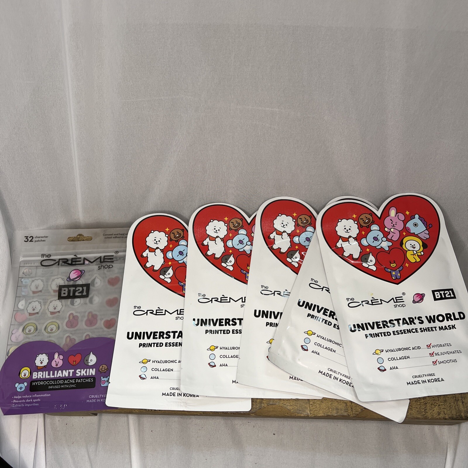 BT21 Hydrocolloid Blemish Patches by The Crème Shop - Printed Facemask Set